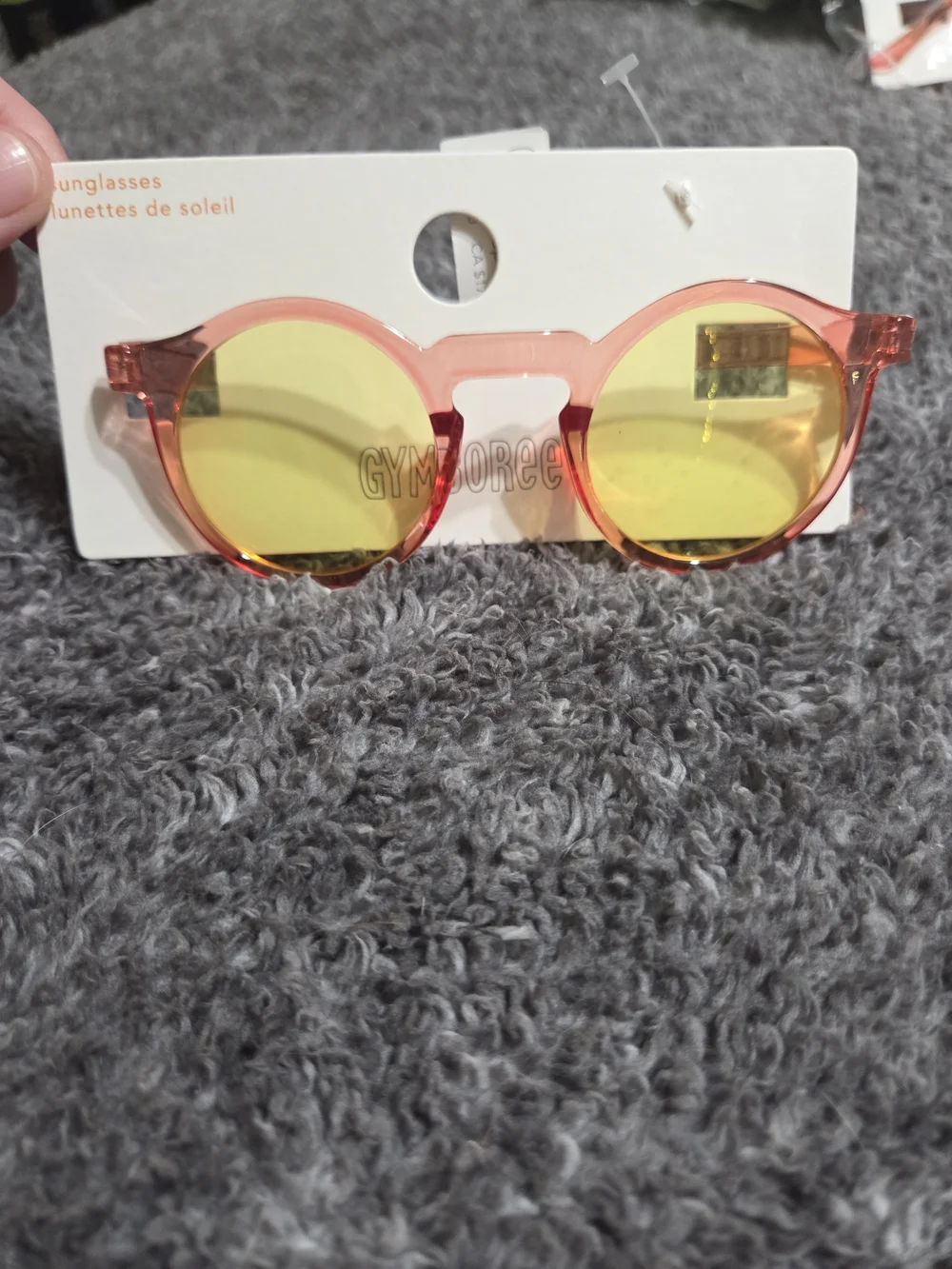 Gymboree Pink Transparent Frame Yellow Lens Kids Sunglasses